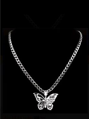Real Stainless Steel Butterfly Pendant but the Necklace is not Stainless Steel